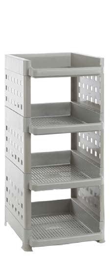 Megabox Utility Rack Small 4 Layer in Light Gray