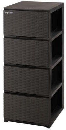 Megabox Boho Series Slim Drawer 4 Layer Rattan