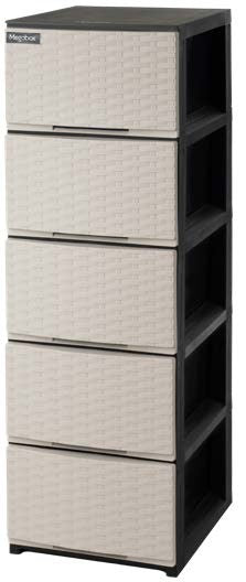 Megabox Boho Series Slim Drawer 5 Layer Rattan in Beige