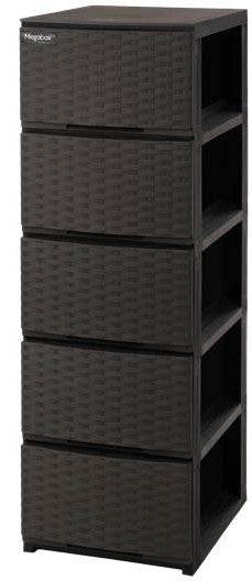Megabox Boho Series Slim Drawer 5 Layer Rattan