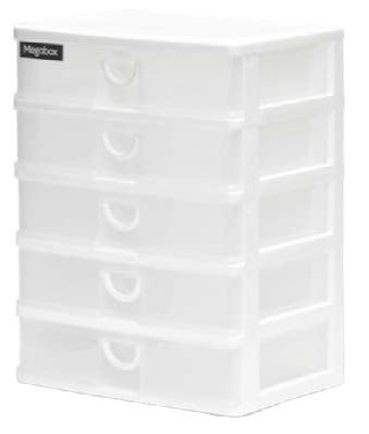 Megabox Med Size Small Drawer 5L in White