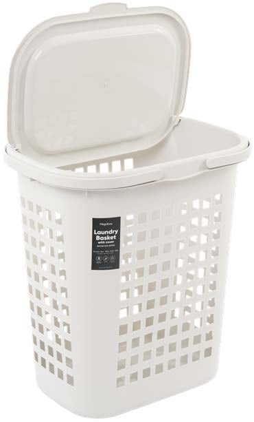 Megabox Laundry Basket with Cover 45L in Off White