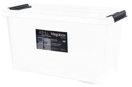 Megabox Mega Storage Box 80L with Wheels in Transparent Clear
