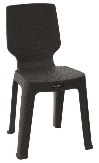 Megabox Boho Series Stackable Chair Rattan in Dark Brown